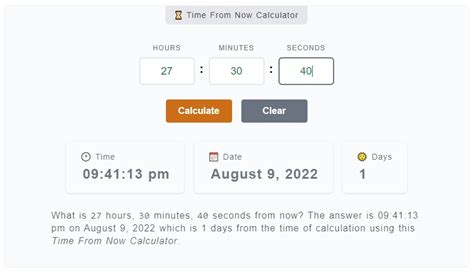 42 hours from now|time from now calculator uk.